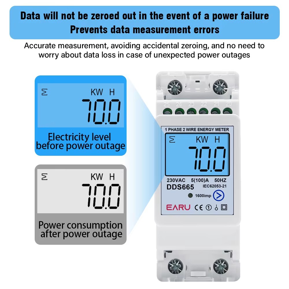 EARU AC230V 50Hz 60Hz 100A Bid - Energy Meter Bidirectional ulasan dan harga