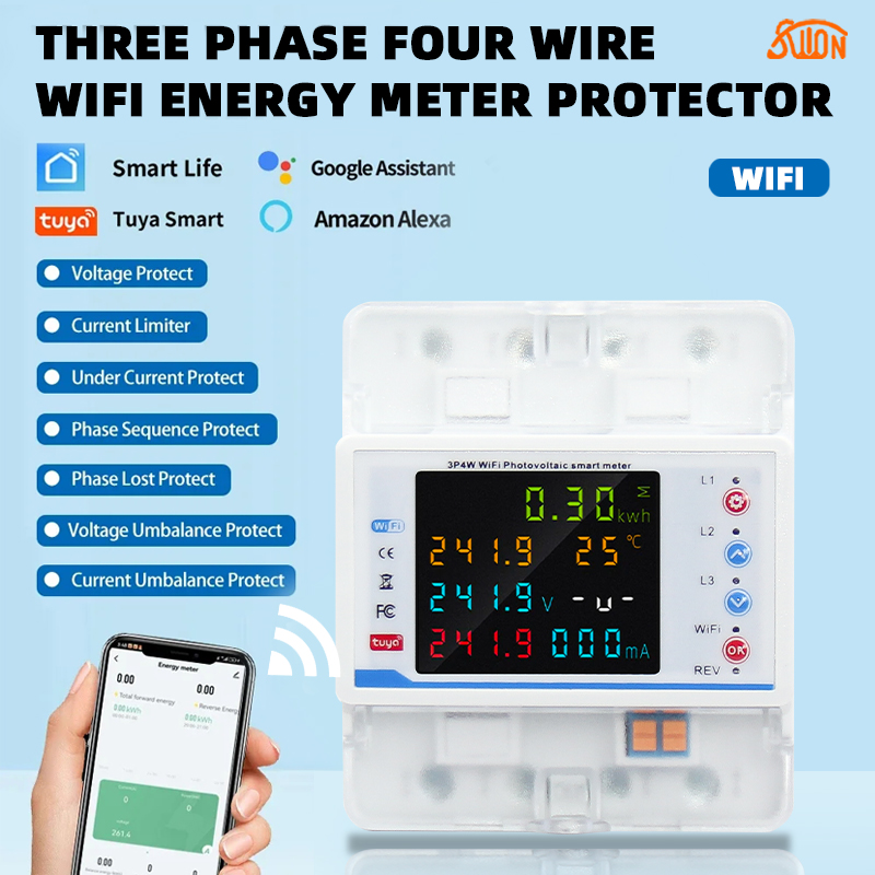 Tuya WiFi 3*220/380V 5(80)A Sm - Energy Meter Bidirectional ulasan dan harga