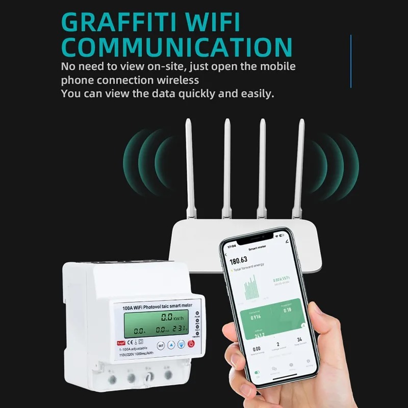 4P 1-100A WiFi Photovoltaic Sm - Energy Meter Bidirectional ulasan dan harga
