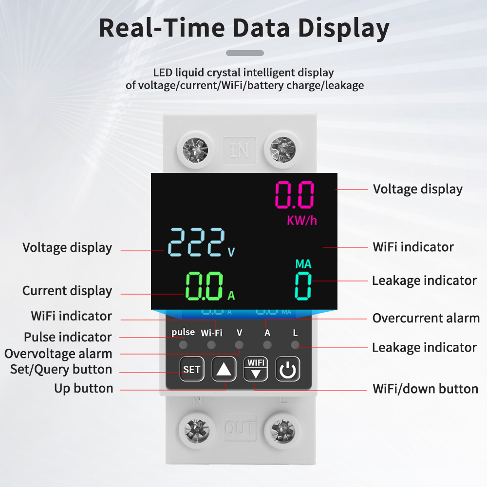 Tuya WiFi Digital Display Inte - Energy Meter Bidirectional ulasan dan harga
