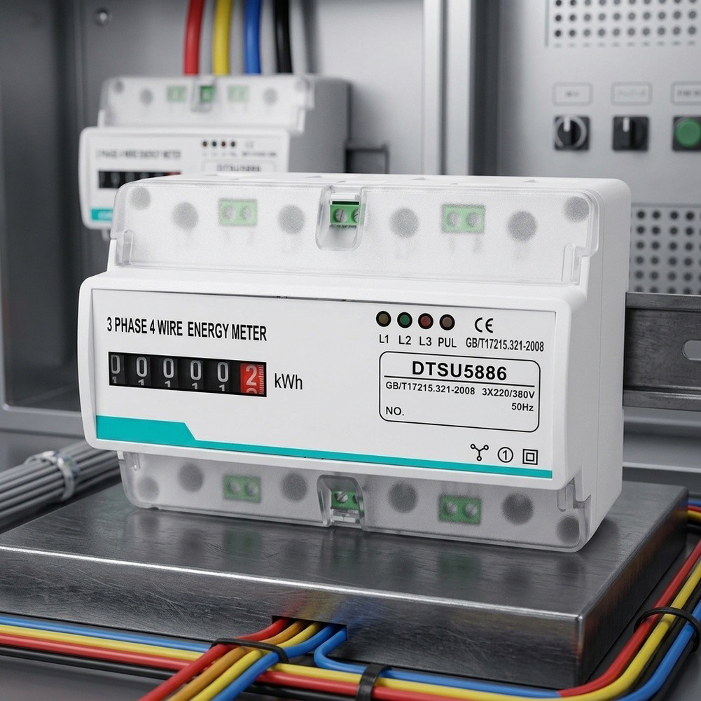 3-Phase 4-Wire 100A Rail-Mount - Energy Meter Bidirectional ulasan dan harga