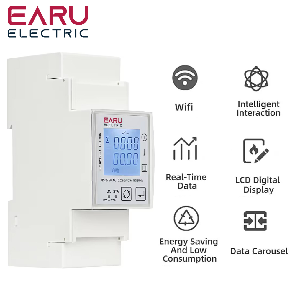 EARU AC 110V 220V 50/60Hz 80A  - Energy Meter Bidirectional ulasan dan harga