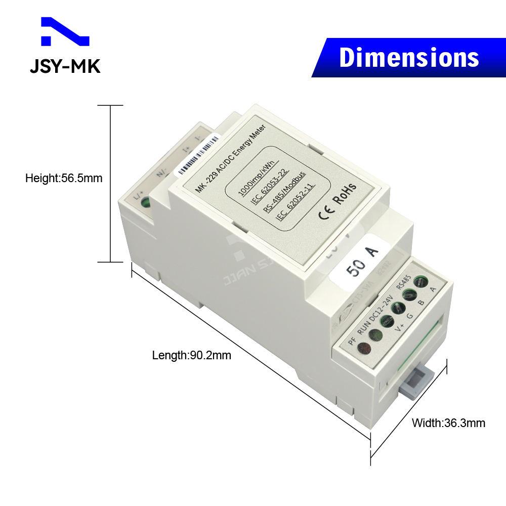 JSY-MK-229 Single-channel 50A  - Energy Meter Bidirectional ulasan dan harga